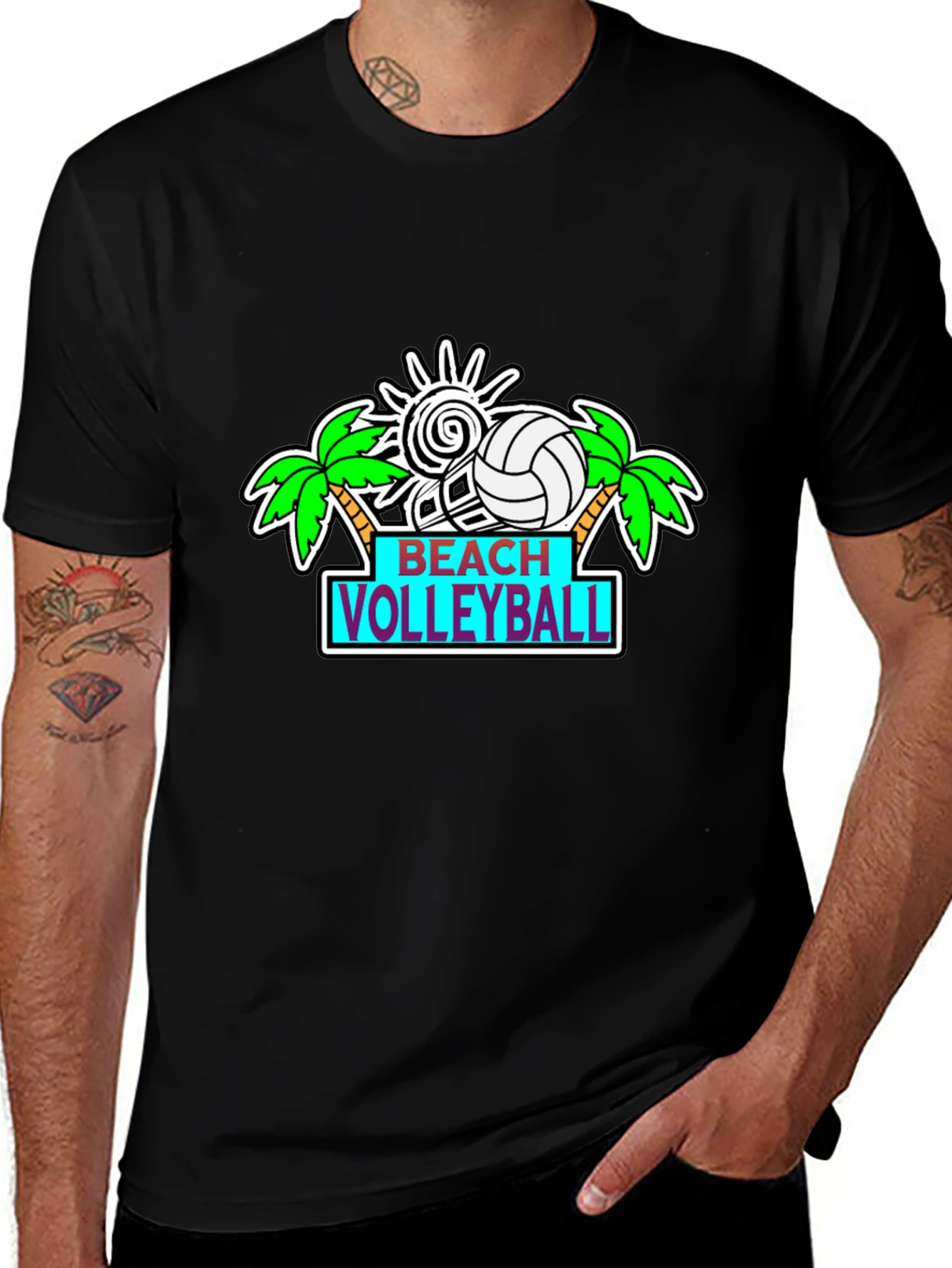 Beach Volleyball Graphic T-Shirt