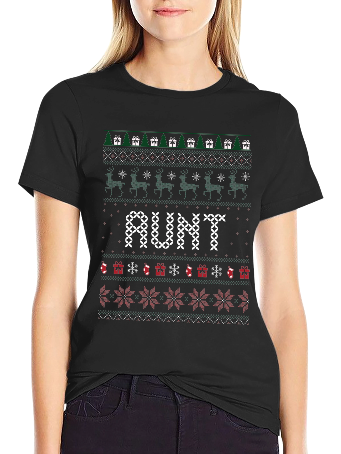 Aunt Christmas Ugly Sweater T-Shirt