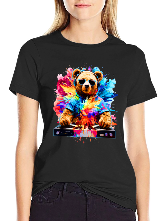 DJ Bear T-Shirt - Colorful EDM Party Tee