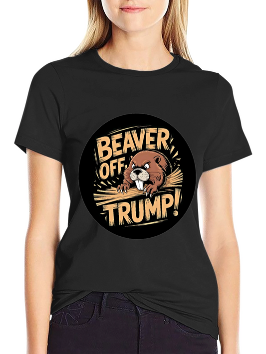 Beaver Off Trump Black Graphic Tee