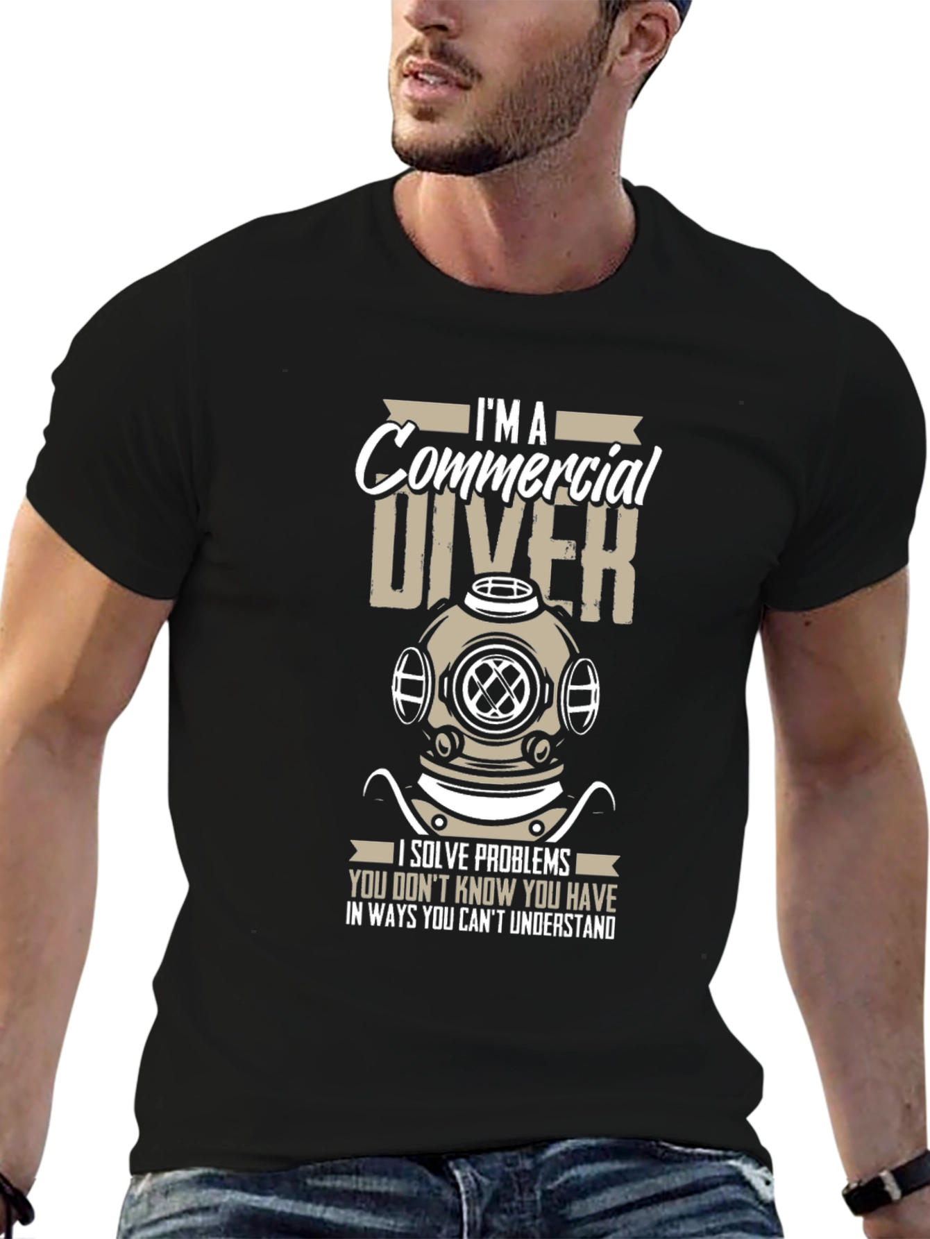 Commercial Diver Graphic Tee - Problem Solver T-Shirt