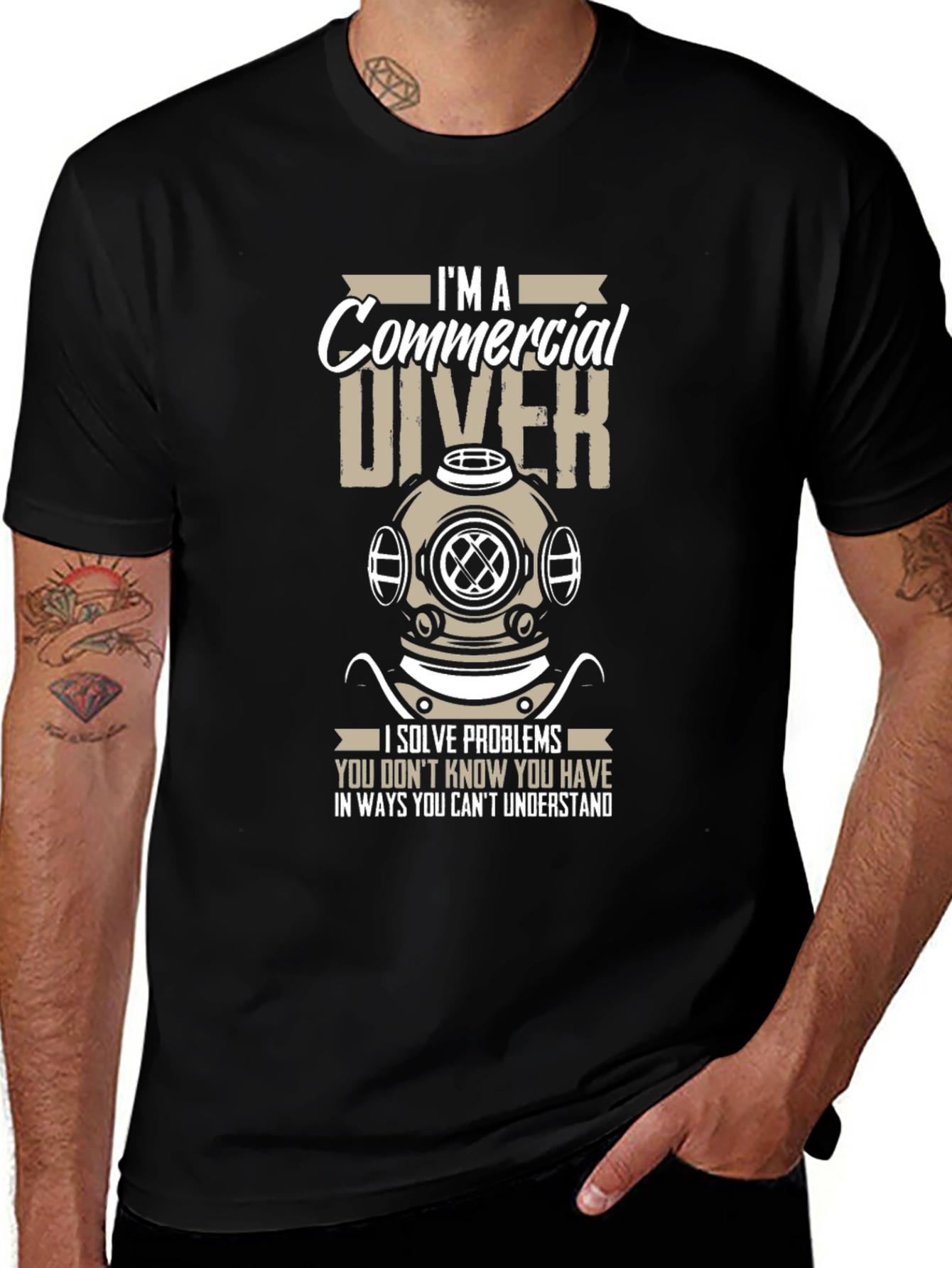 Commercial Diver Graphic Tee - Problem Solver T-Shirt