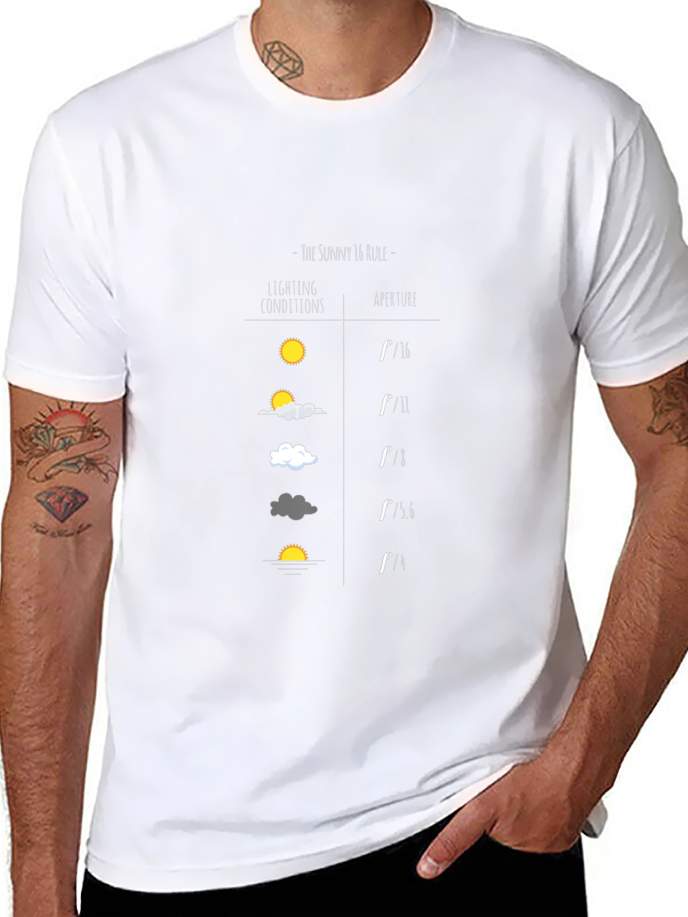 Sunny 16 Rule T-Shirt - Photography Aperture Guide