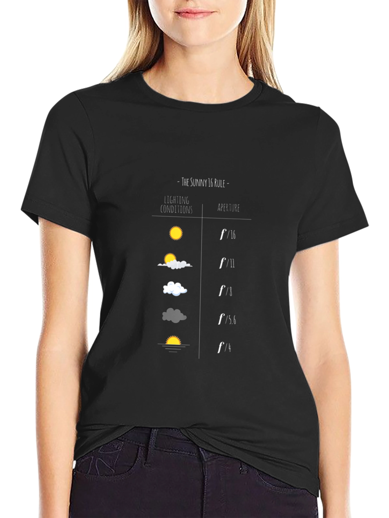 Sunny 16 Rule T-Shirt - Photography Aperture Guide