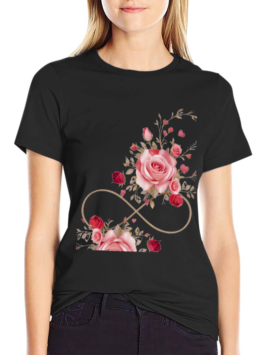 Floral Infinity Black T-Shirt