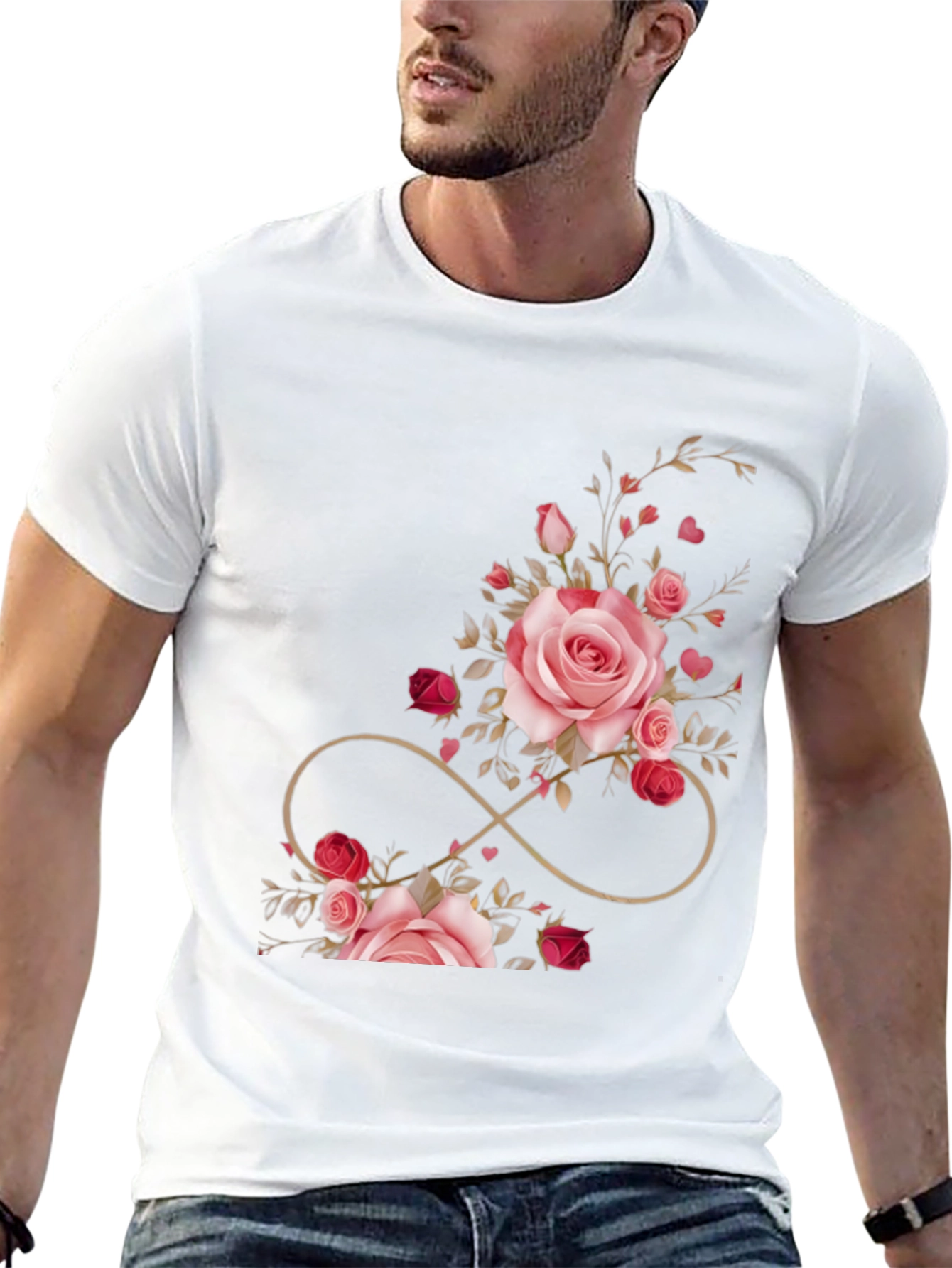 Floral Infinity Black T-Shirt