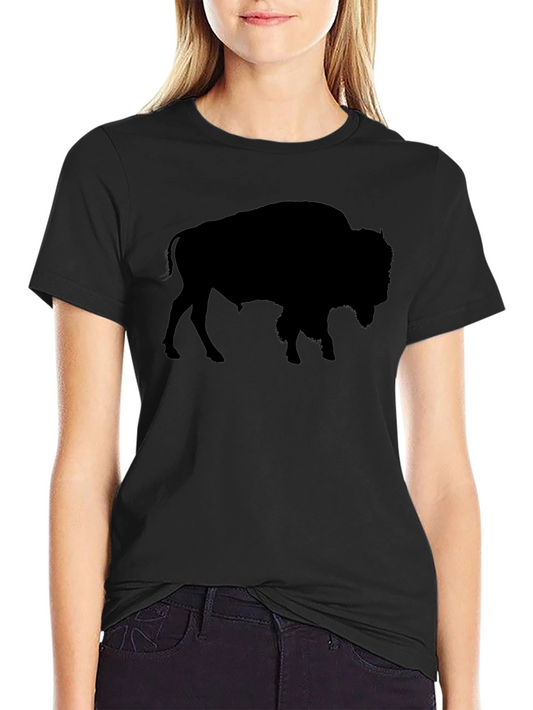 Buffalo Silhouette Graphic Tee - Black Cotton Shirt