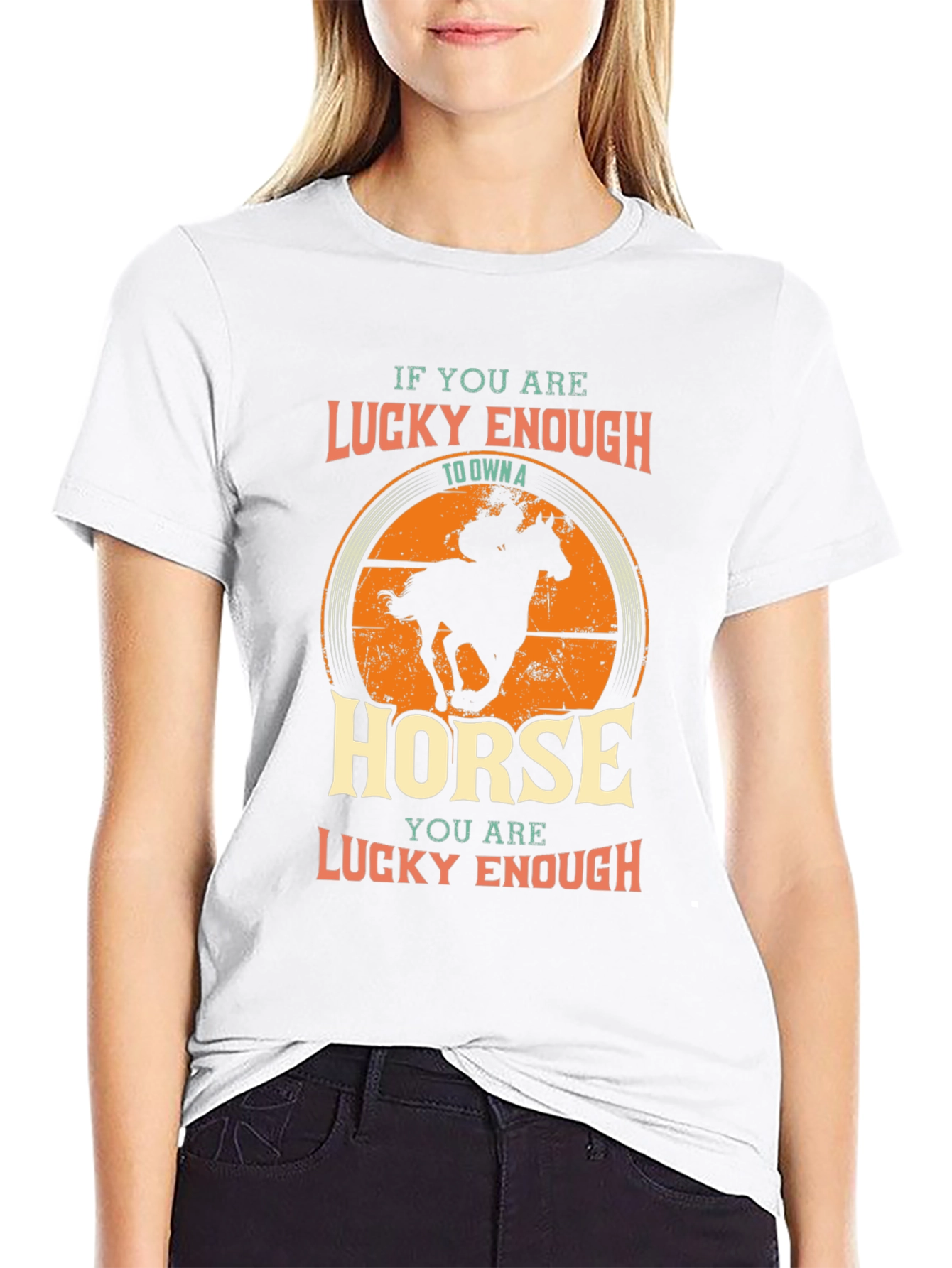 Lucky Enough Horse Graphic T-Shirt