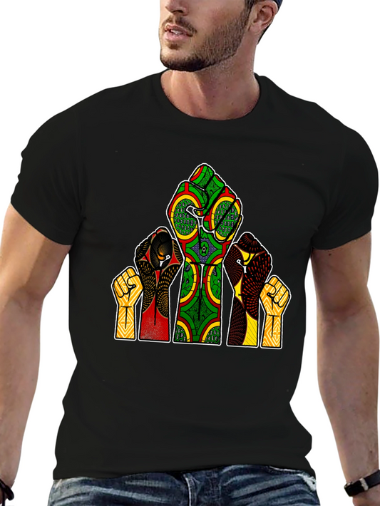 Empowered Fist Print Tee - Black History Month