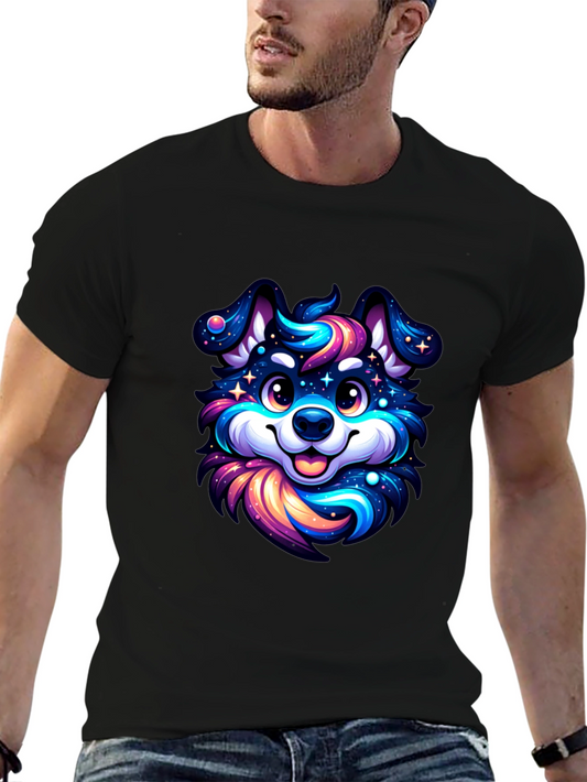 Cosmic Pup T-Shirt - Galaxy Dog Design
