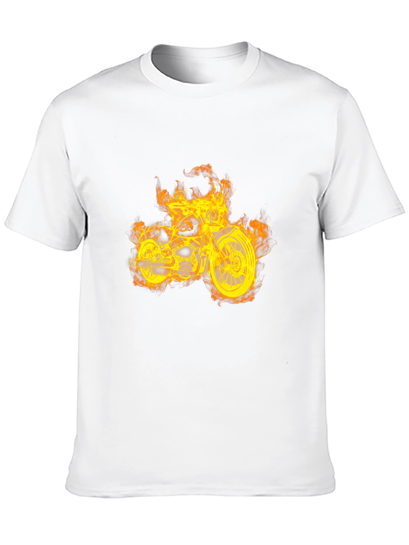 Fiery Motorcycle Graphic T-Shirt - Black