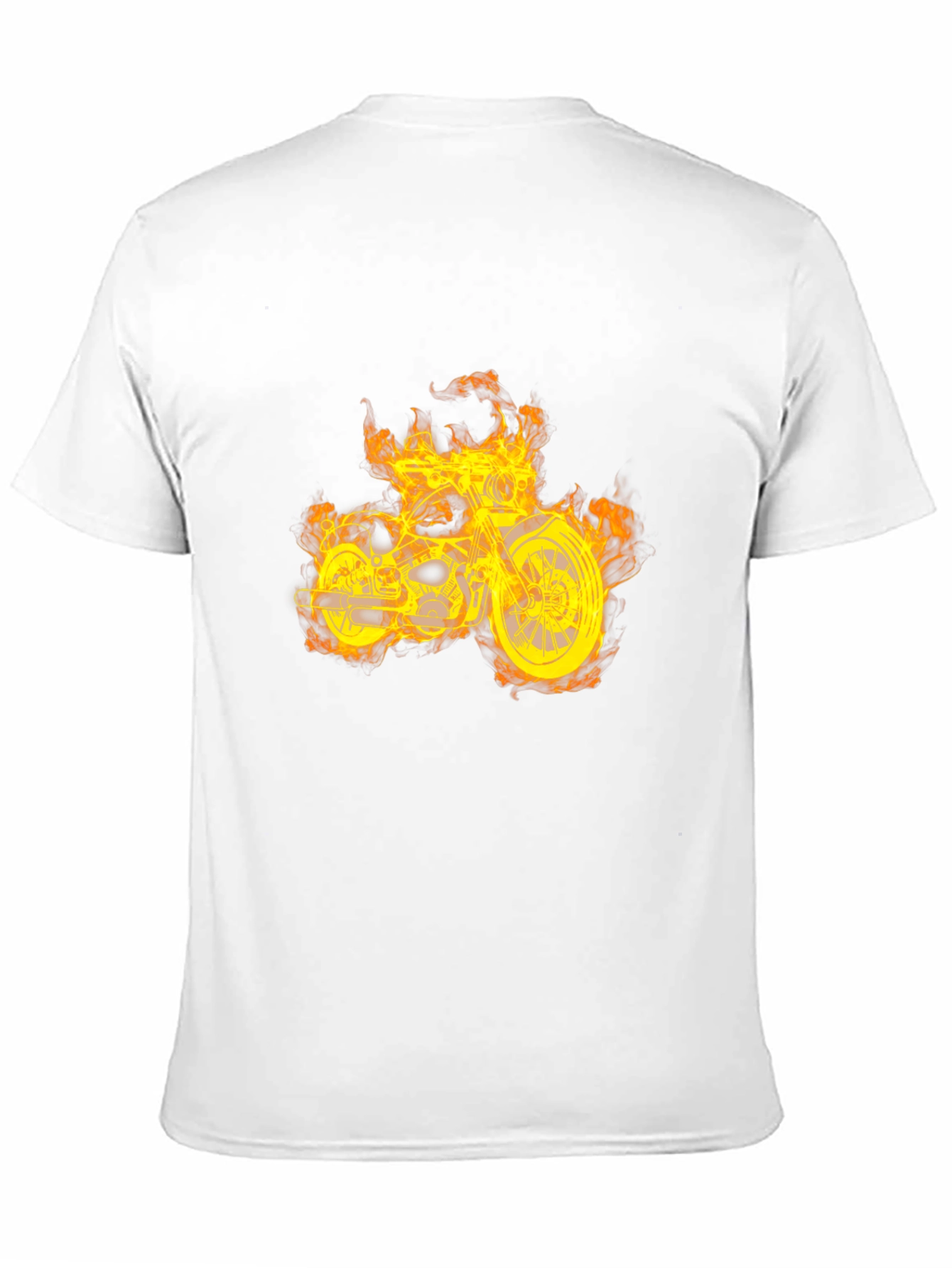 Fiery Motorcycle Graphic T-Shirt - Black