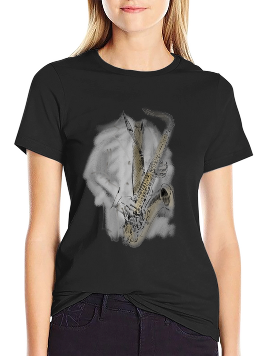 Cool Saxophone Player Black T-Shirt