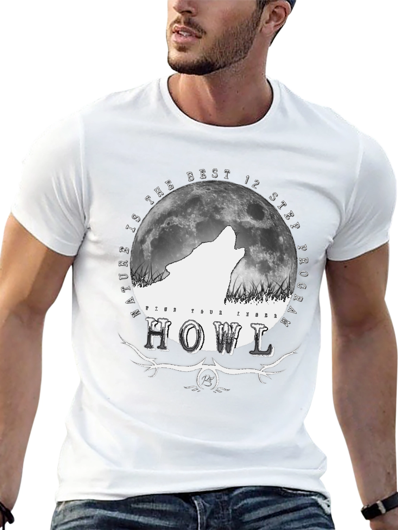 Nature Wolf Howl Graphic T-Shirt