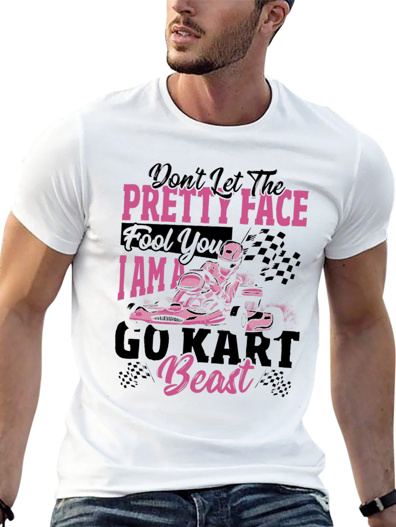 Pretty Face Go Kart Beast T-Shirt - Racing Tee