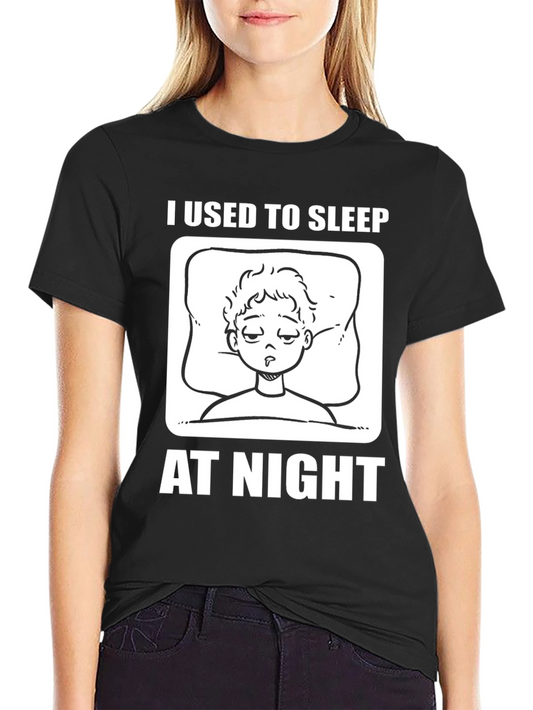 I Used to Sleep at Night Graphic T-Shirt - Black Cotton