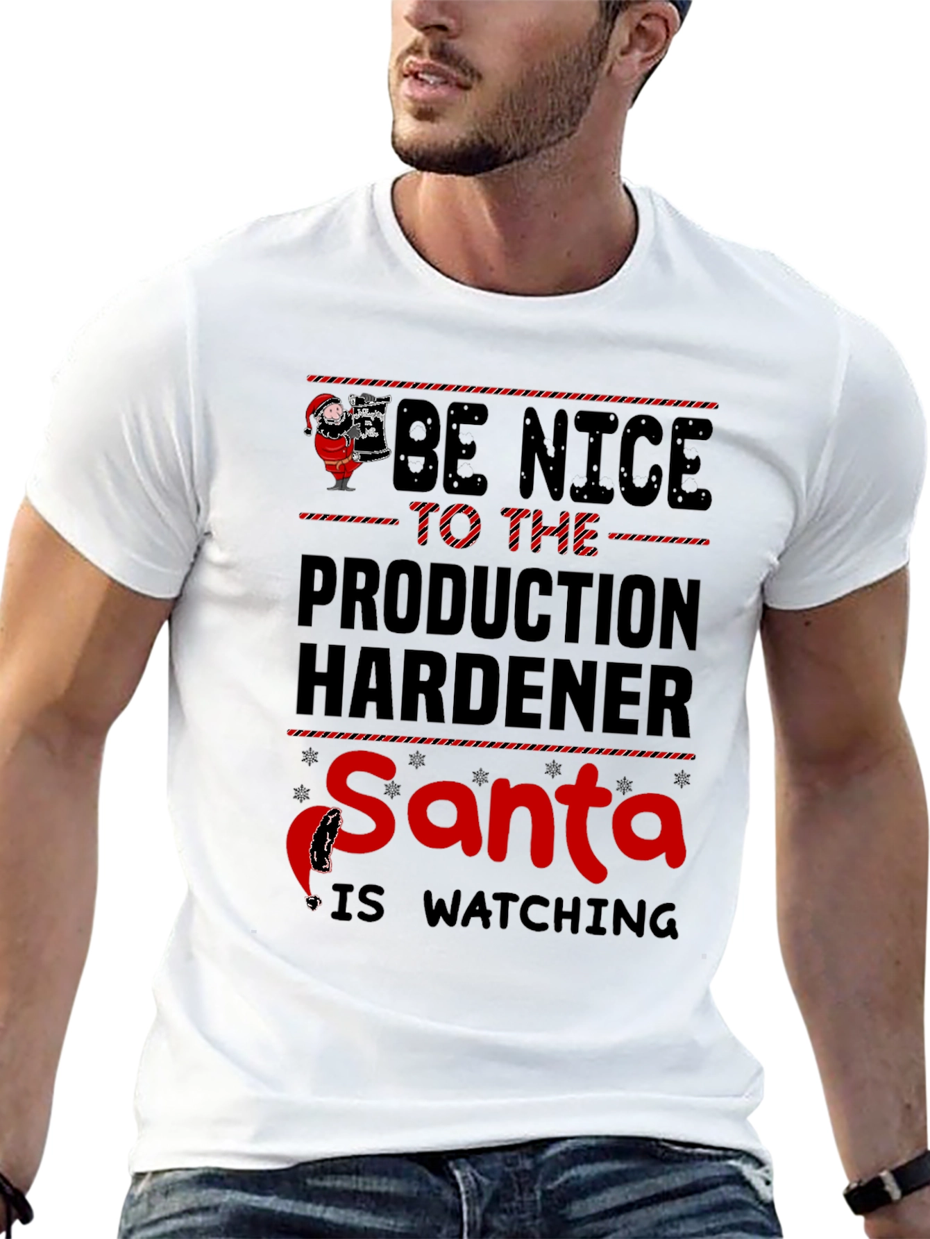 Be Nice To Production Hardener Santa T-Shirt