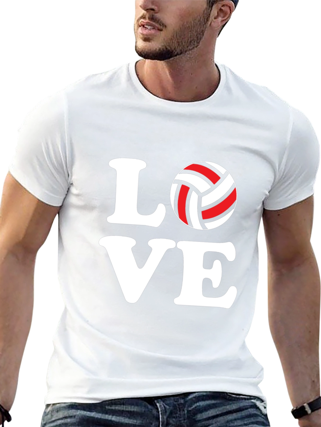 Volleyball Love Graphic Black T-Shirt