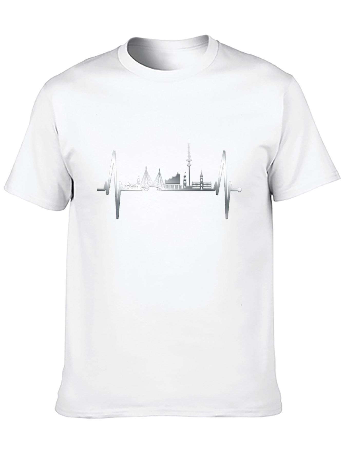 Hamburg Skyline Heartbeat Graphic Tee - Black