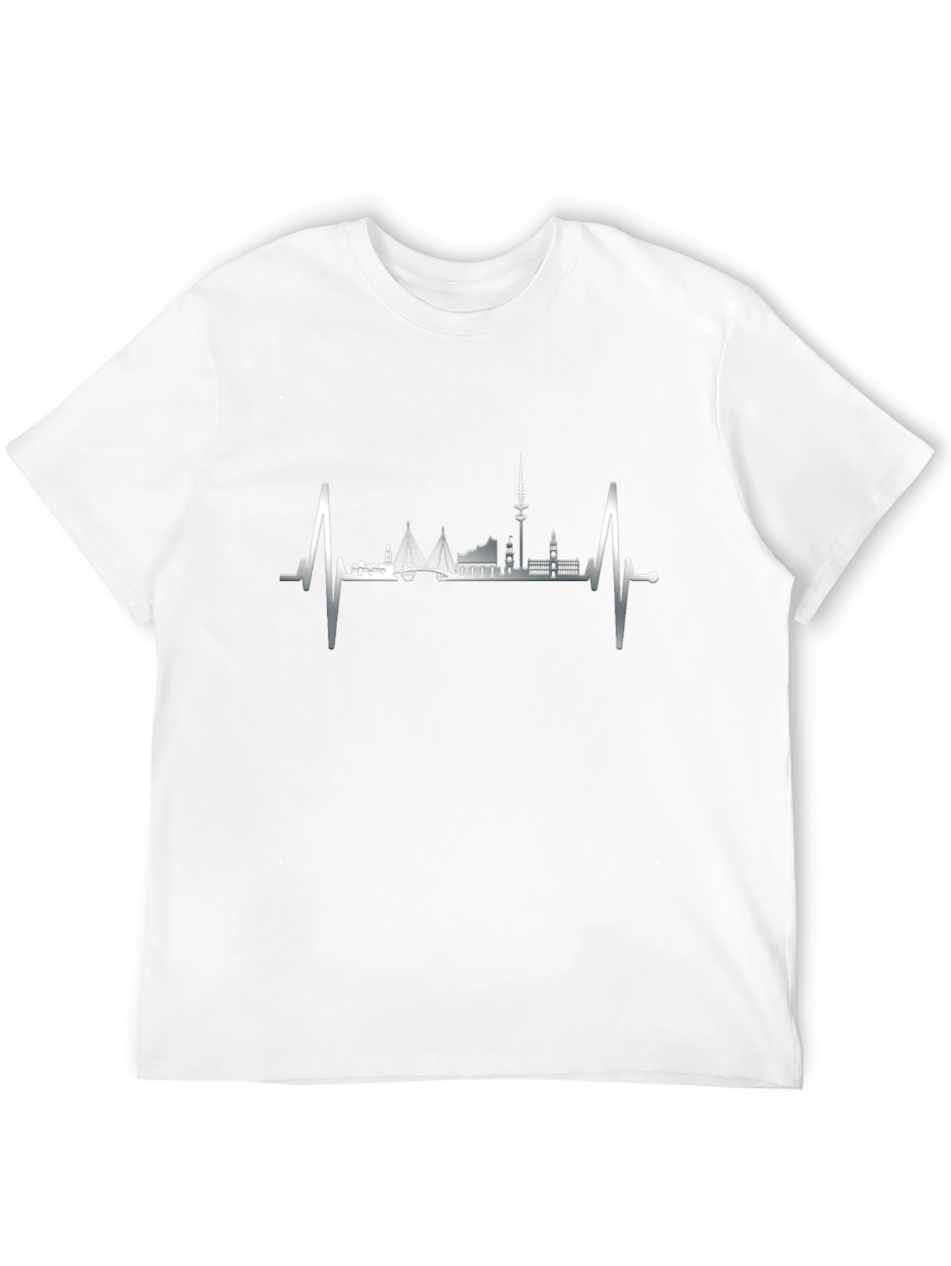 Hamburg Skyline Heartbeat Graphic Tee - Black