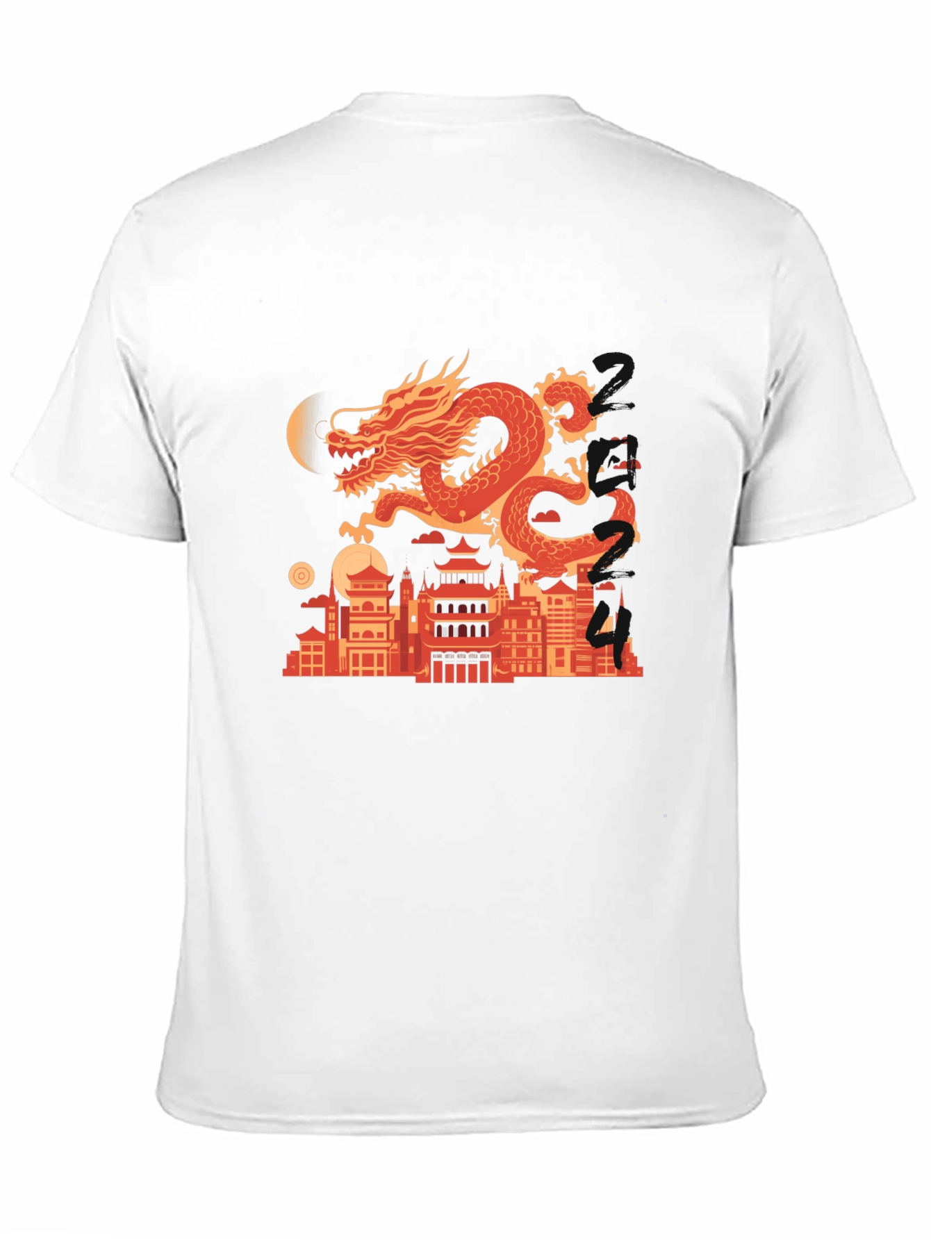Dragon Cityscape Graphic Tee - Mens Black T-Shirt
