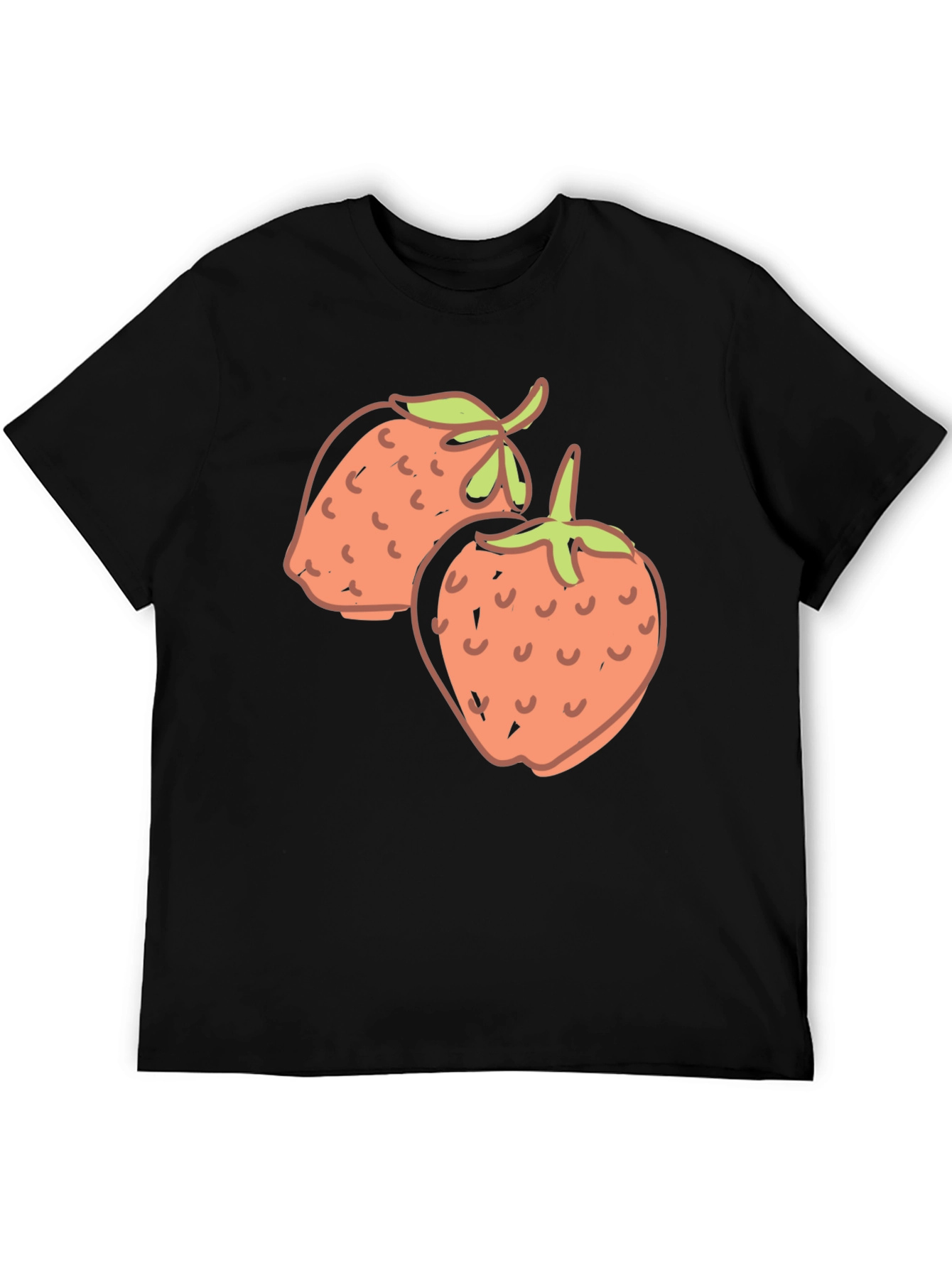 Strawberry Graphic Black T-Shirt