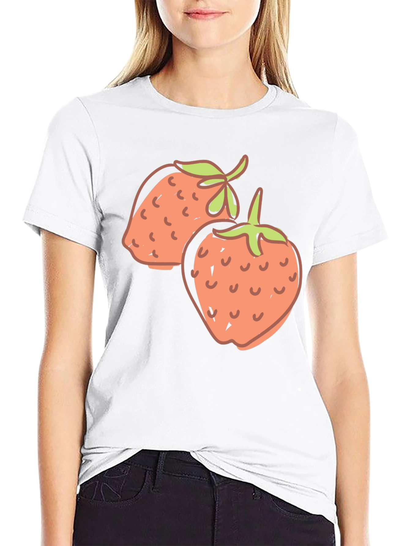 Strawberry Graphic Black T-Shirt