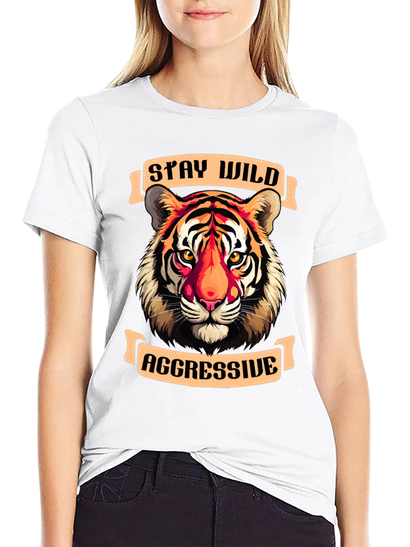 Stay Wild Aggressive Tiger Graphic Tee