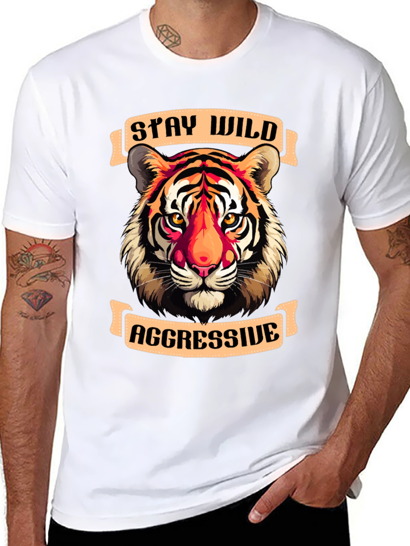 Stay Wild Aggressive Tiger Graphic Tee