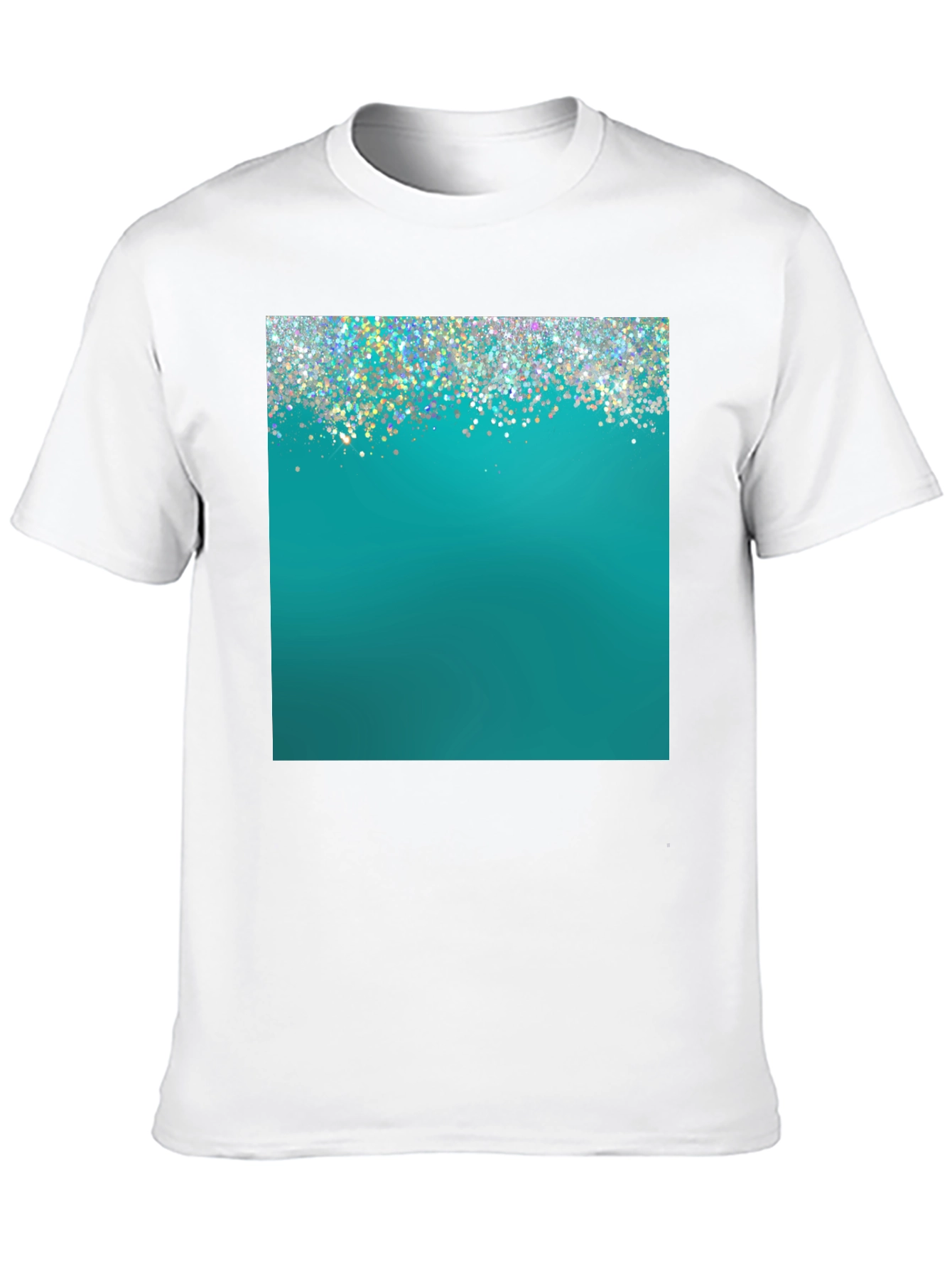 Teal Sparkle Graphic Tee - Modern Style