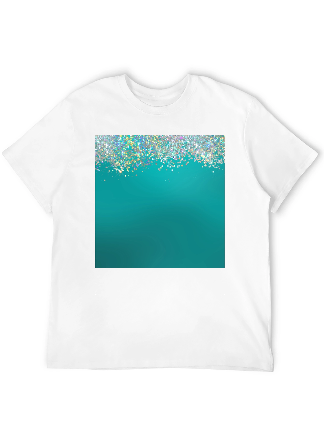 Teal Sparkle Graphic Tee - Modern Style