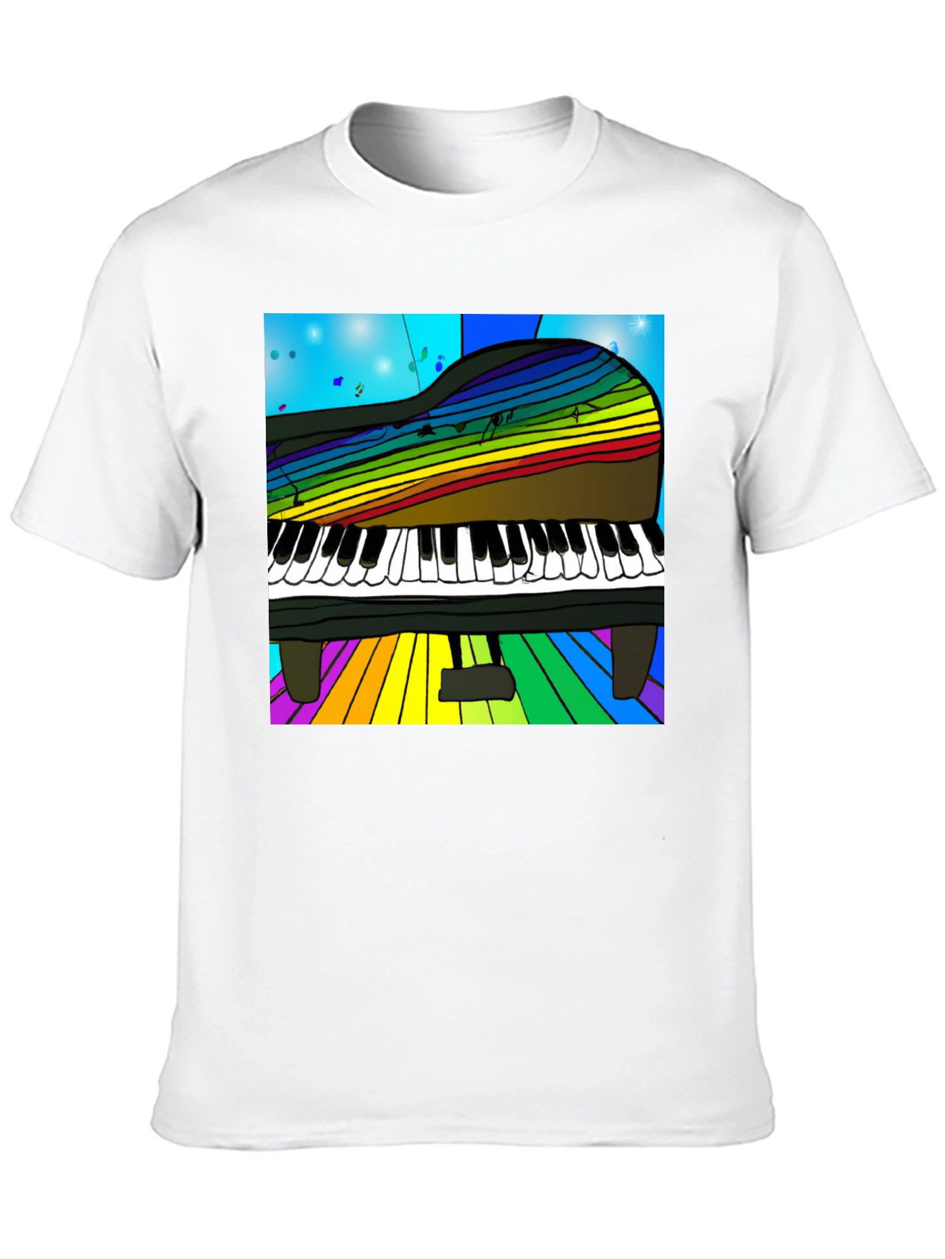 Rainbow Piano T-Shirt - Music Lover Tee