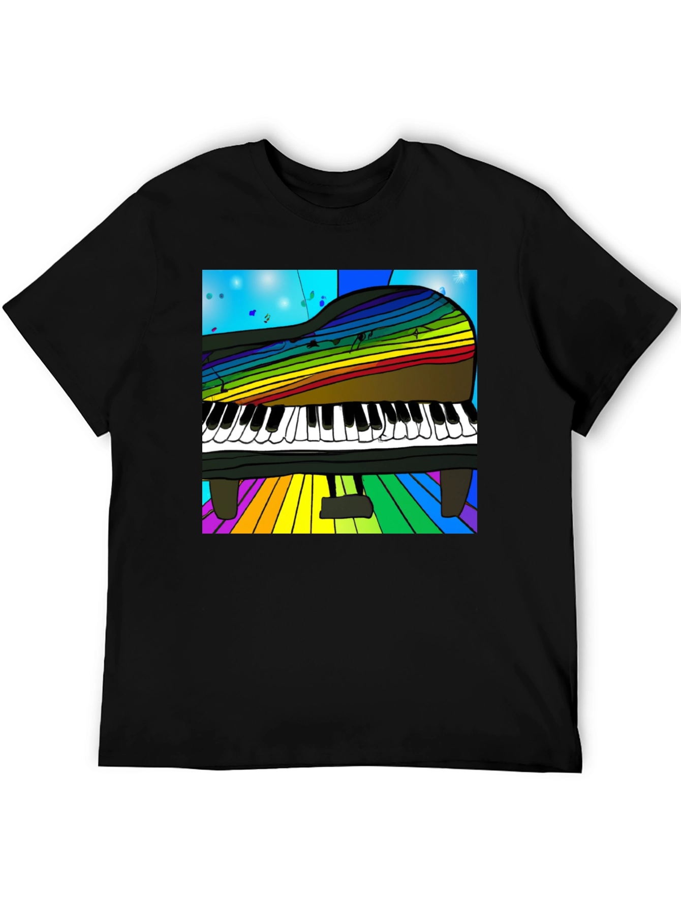 Rainbow Piano T-Shirt - Music Lover Tee