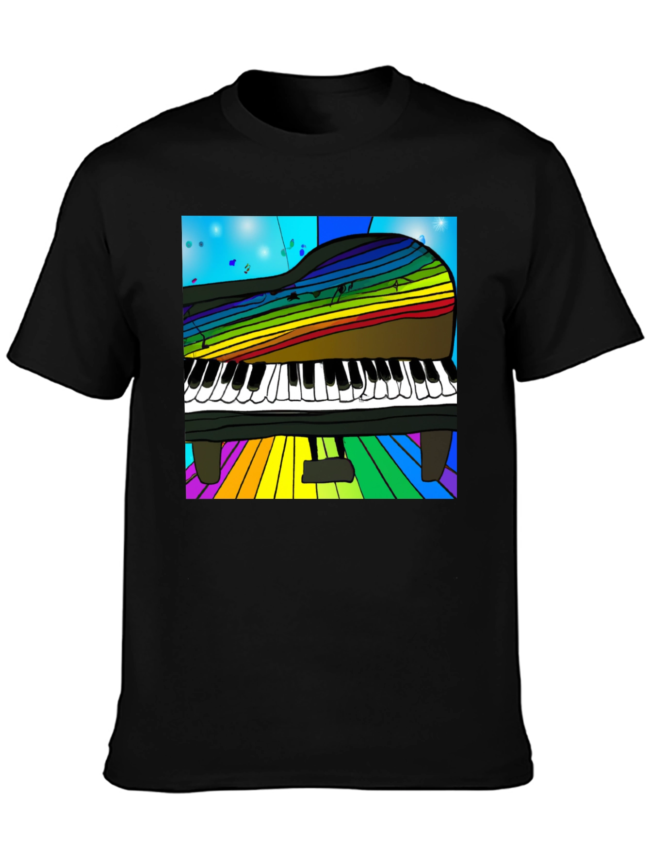Rainbow Piano T-Shirt - Music Lover Tee