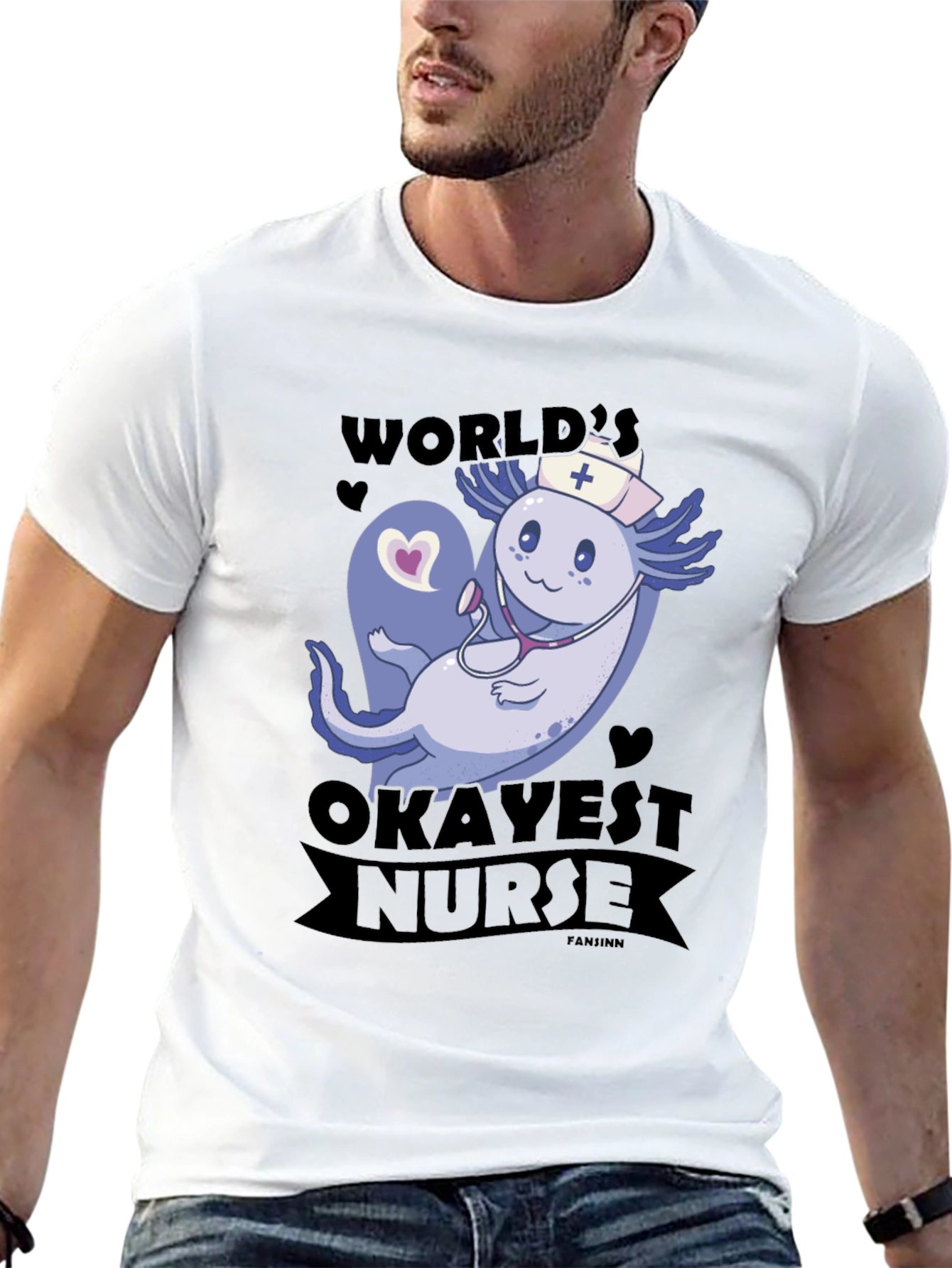Worlds Okayest Nurse Axolotl T-Shirt