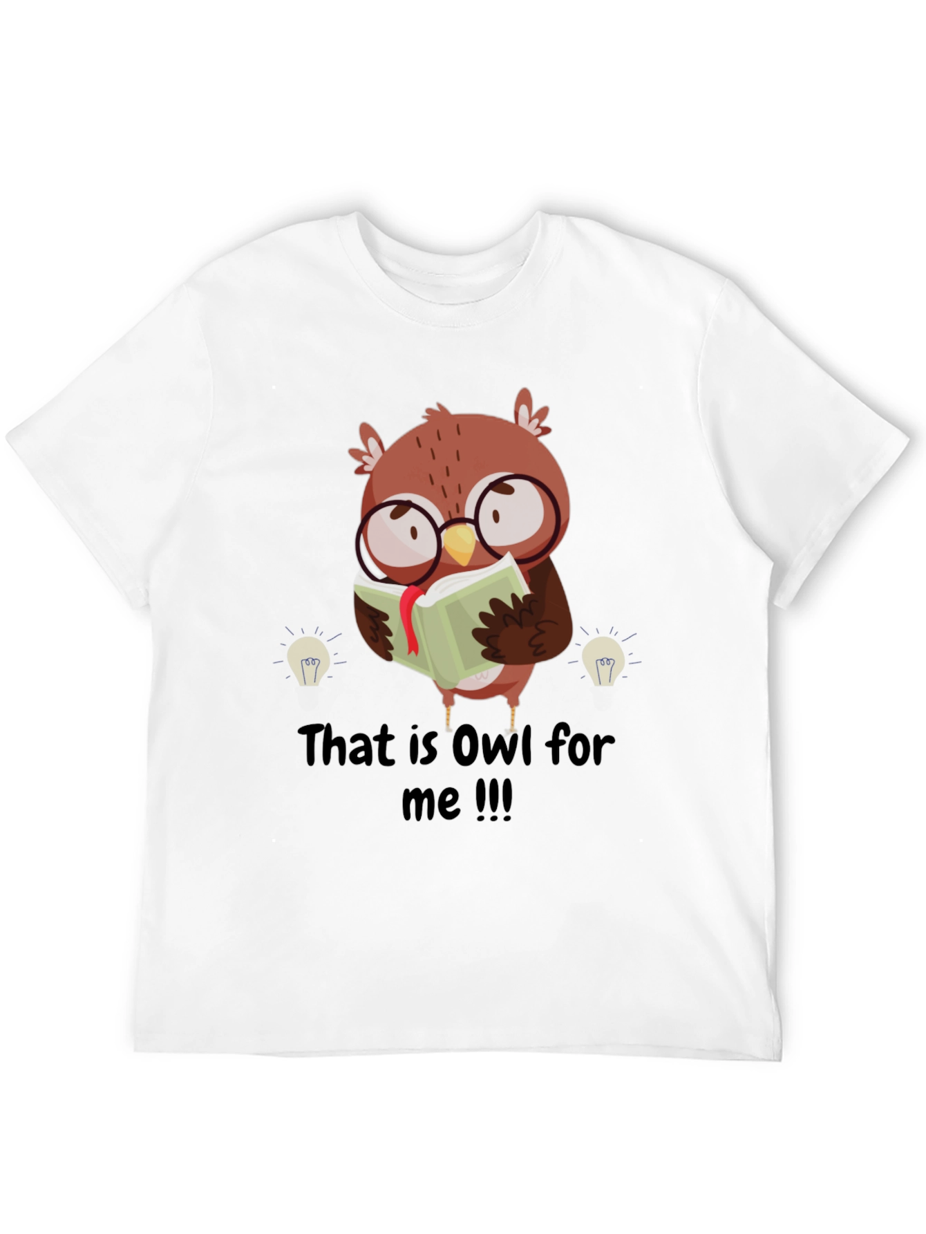 Funny Owl Reading Book Graphic T-Shirt