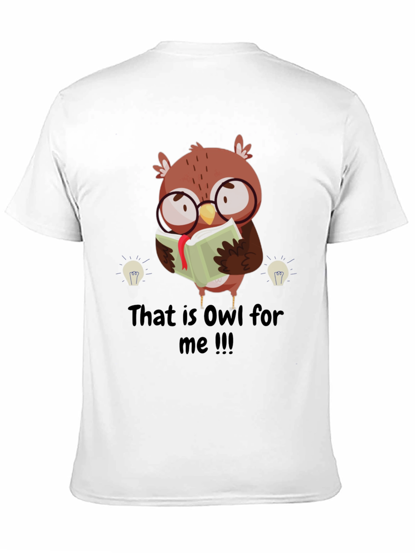 Funny Owl Reading Book Graphic T-Shirt