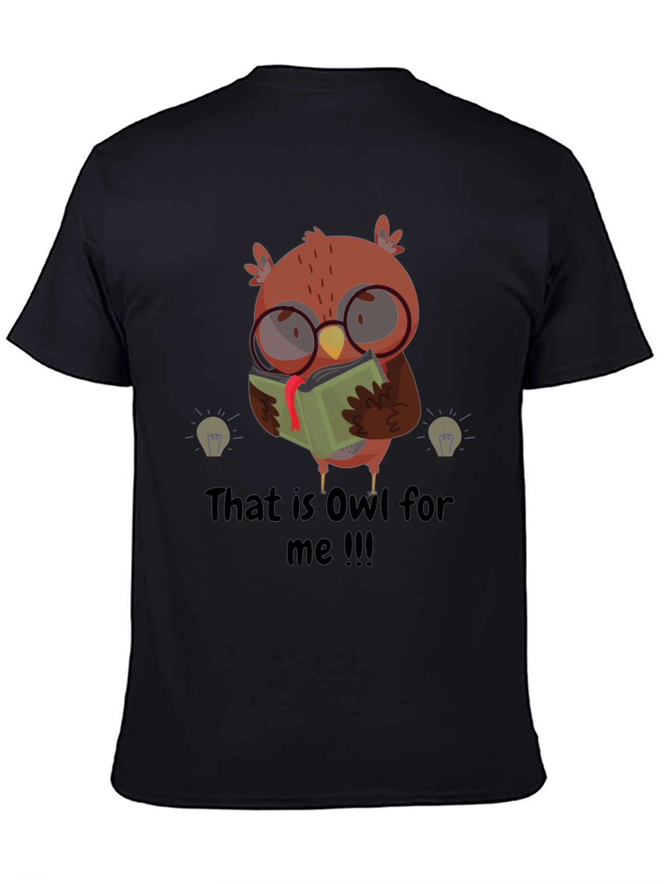 Funny Owl Reading Book Graphic T-Shirt