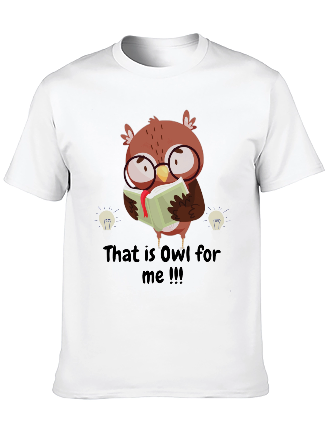 Funny Owl Reading Book Graphic T-Shirt