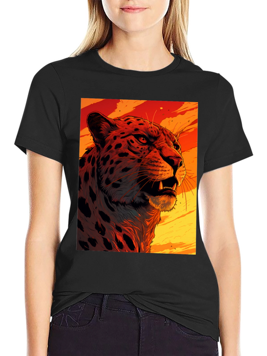 Fierce Feline Graphic Tee - Bold Animal Print