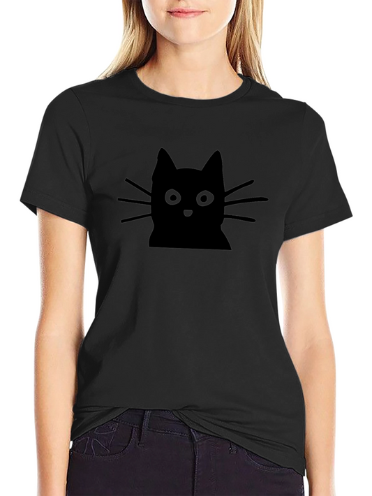 Black Cat Graphic Tee - Soft Cotton Blend