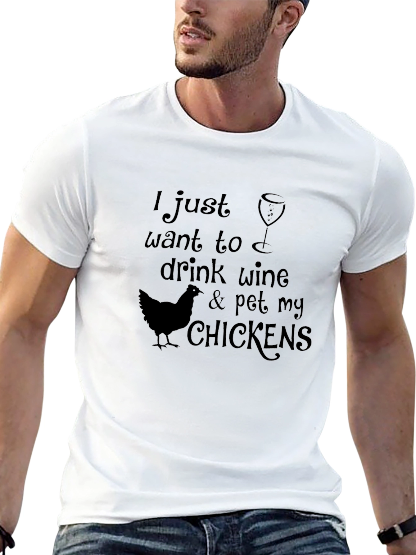 Wine & Chickens Graphic Tee - Relaxed Comfort