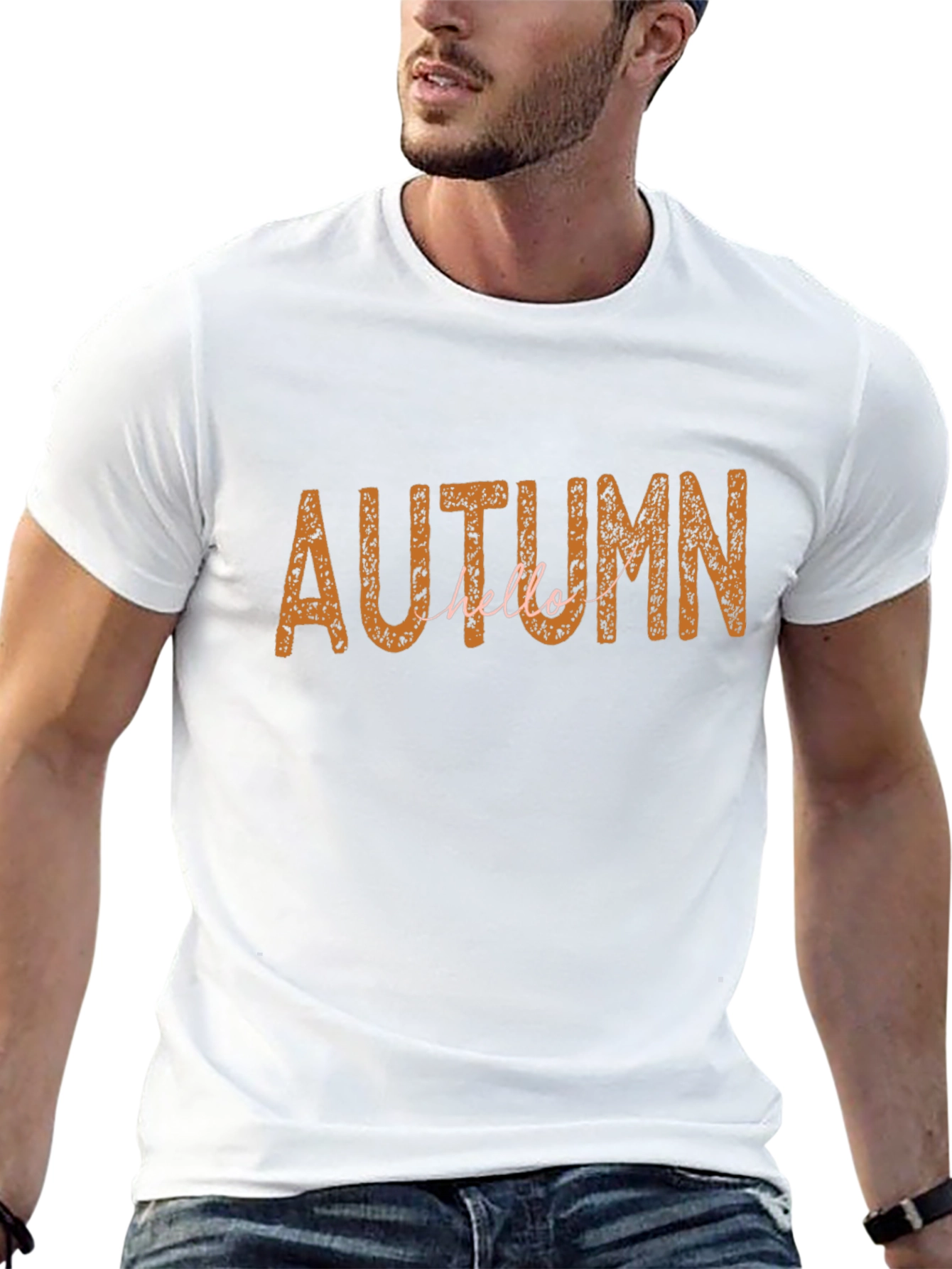 Autumn Hello Black Graphic T-Shirt