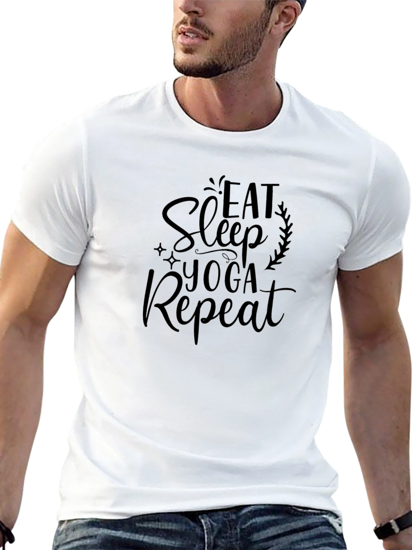 Eat Sleep Yoga Repeat Black T-Shirt