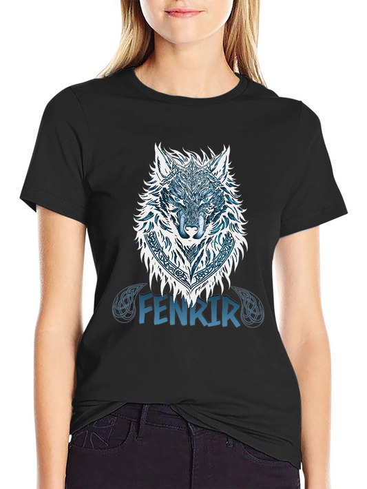 Fenrir Viking Wolf Graphic Tee - Norse Mythology Shirt