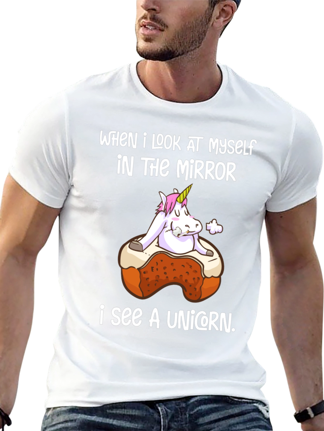 Unicorn Mirror Funny Graphic T-Shirt