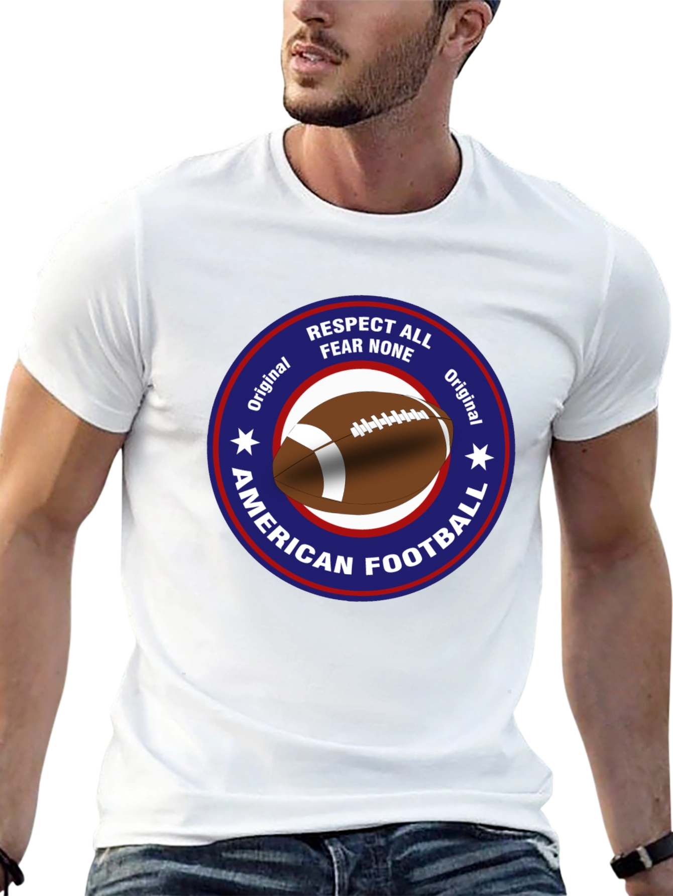 American Football Respect All Fear None Graphic Tee