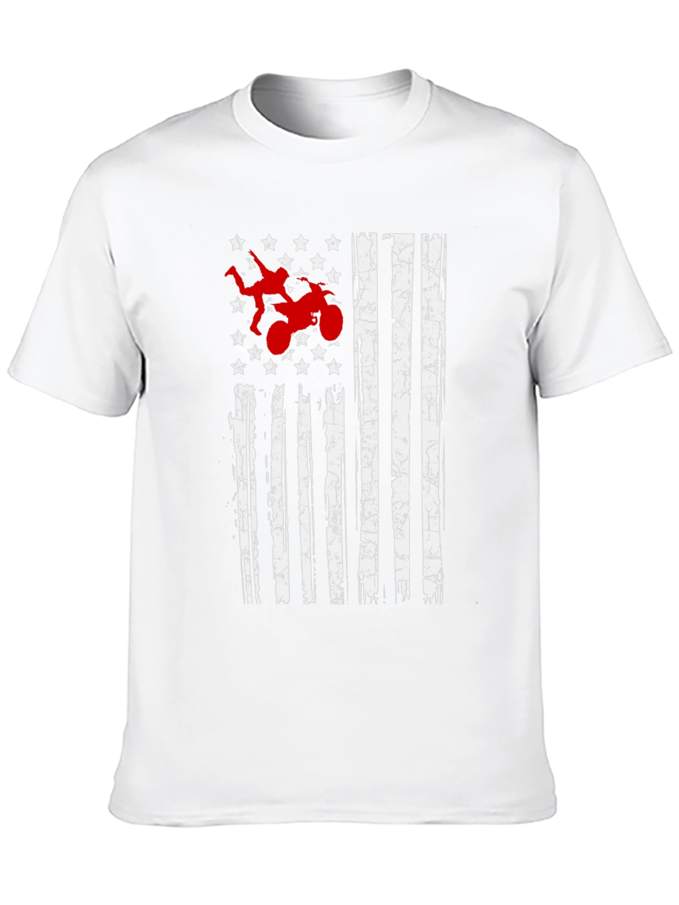 Distressed American Flag Motorcycle T-Shirt