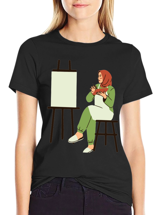 Artistic Hijabi Graphic T-Shirt