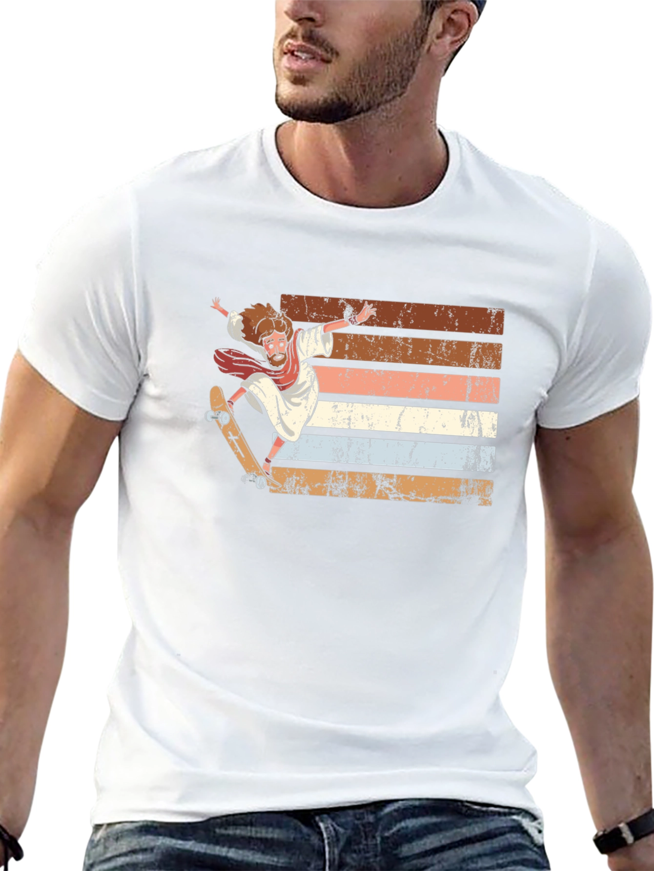 Skateboarding Jesus Graphic Tee